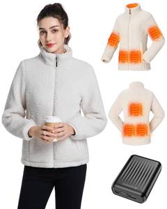 lot 19508 image: Evonicc Womens Heated Jacket with Battery Pack Included 12V 18400mAh, Rechargeable Heated Fleece Jacket for Women, Warmth Sherpa Jacket Womens Casual Winter Coats Ice Skating Large