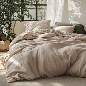 lot 19512 image: Bedsure Linen Duvet Cover King - Linen Cotton Blend Duvet Cover, PureWoven Cooling & Breathable Bedding Set for Hot Sleepers, Moisture Wicking & Durable Cover Set 3 Piece (Warm Tan)