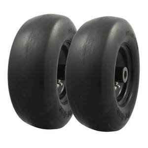 lot 19551 image: MARASTAR 00232-2PK Universal Fit Flat-Free 11x4.00-5 Tire and Wheel Assembly, Zero Turn Lawn Mower Replacement Tires, Smooth Tread, Adapter Kit included, 2 pack