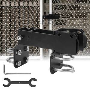lot 20366 image: ZOBGOWE Chain Link Fence Double Gate Latch for 1-38 Gate Frame, Strong Arm Design Double Gate Latch for Metal Gate, Black