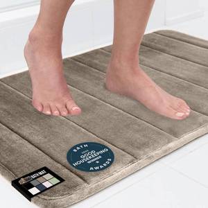 lot 20373 image: GORILLA GRIP Memory Foam Bath Mat, Soft Absorbent US Designed Bathroom Rug, Gripping Dots Machine Washable Bathmat, Cushioned Floor Mats, Shower Sink Rugs Room D�cor Accessories, 30x20 Taupe