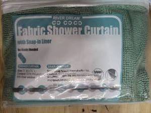 lot 20391 image: River Dream Polyester Shower Curtain Liner with Snap-In Hooks