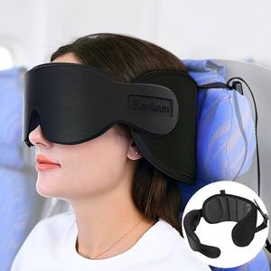 lot 20411 image: SARISUN Travel Pillow for Airplanes, Airplane Pillow with Eye Mask, Travel Pillows for Long Flight Sleeping, Travel Neck Pillows for Road Trip Car Headrest, Stop Bobble Head Neck Pain, Dark Grey