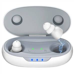 lot 20416 image: OTC Hearing Aids for Seniors - Hearing Aids with Digital Chips, Supermini Rechargeable Hearing Amplifiers Invisible with 16-Channel Sound Processing 3 Modes and 80H Wireless Charging Case (White)