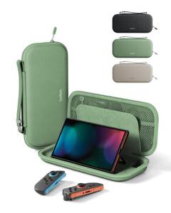 lot 20426 image: Belkin Nintendo Switch 2 Case, Travel Bag wAirTag Holder & Storage Pocket for Up to 12 Game Cards - Portable, Lightweight Carrying Case wHard Shell, Soft Interior, Switch 2 Accessories - Sage
