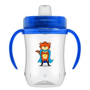 lot 20430 image: Dr. Browns Milestones Soft Spout Sippy Cup with Handles, BPA-Free, Blue Star