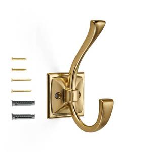lot 20432 image: khtumeware Vintage Wall Hooks,5 Pack Coat Hooks Hardware Towel Hooks for Hanging Coats Champagne Bronze Robe Hooks Wall Mounted with Screws for Key, Towel, Bags, Cup.