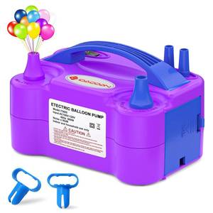 lot 20453 image: IDAODAN Electric Balloon Pump, Portable Electric Balloon Blower Inflator Machine Air Pump Dual Nozzle 110V 600W for Party Decorations(Purple Blue)
