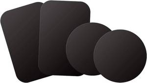lot 20461 image: Mount Metal Plate with Adhesive for Magnetic Cradle-Less Mount by WixGear - X4 Pack 2 Rectangle and 2 Round (Compatible with Magnetic mounts) (Black)