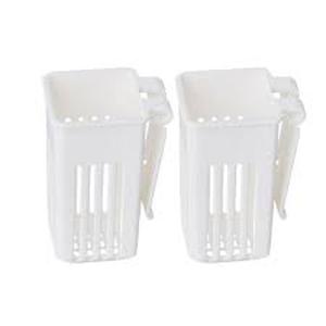 lot 4505 image: White Plastic Storage Baskets with Handles