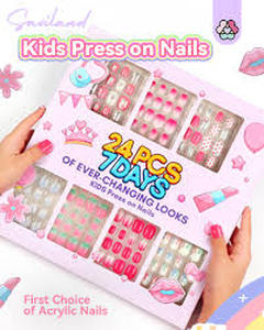 lot 6109 image: Kids Press On Nail Set 72 Pieces