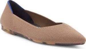lot 11398 image: Rothys Ballet Flats Tan Canvas Shoes Size 7.5