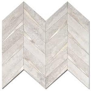 lot 19519 image: StickGoo Marble Chevron Peel and Stick Wall Tiles