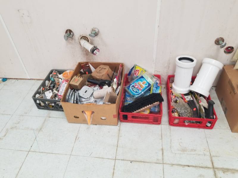 lot 7611 image: Four Crates Misc Plumbing, Remodeling Supplies