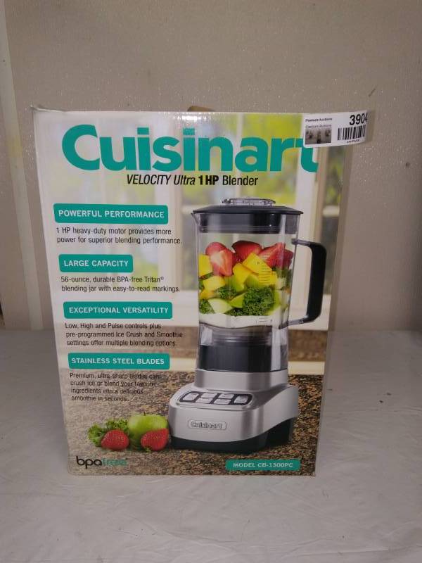 lot 3904 image: Cuisinart 1HP Blender Model CB-1300PC