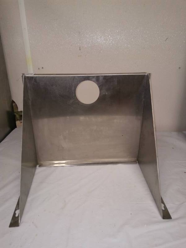 lot 3908 image: SS Wall Mount Shelf with hole in it.