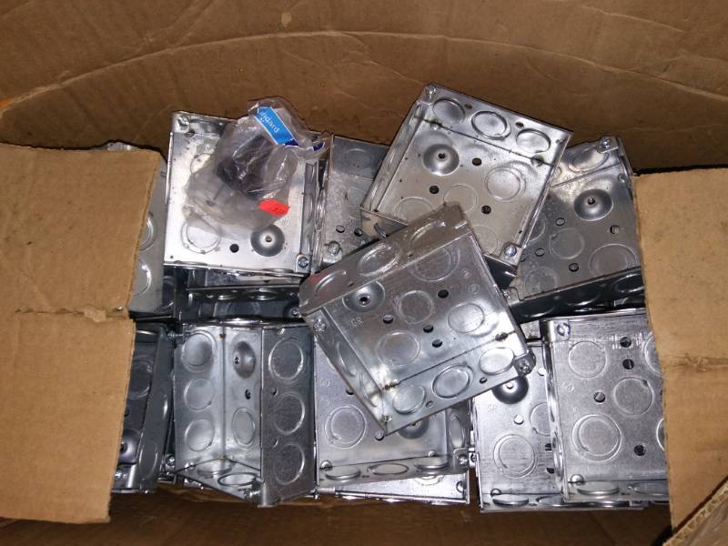 lot 10421 image: Case of Metal Junction Boxes