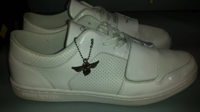 lot 7535 image: Creative Creation Cesario Lo White Leather Sneaker Sz 13
