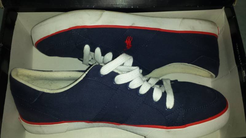 lot 7544 image: Polo Ralph Lauren Navy Canvas Sz 13D