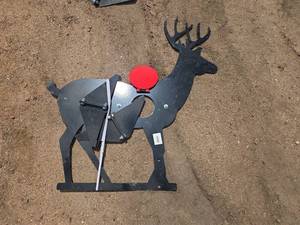 lot 5029 image: Metal Deer Shooting Target with Reset Mechanism