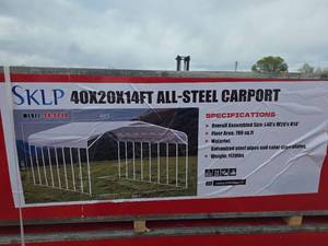 lot 5278 image: SKLP 40x20x14ft All-Steel Carport Model SX-SC40