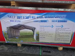 lot 5362 image: SKLP 20ft x 30ft All-Steel Garage Carport Kit