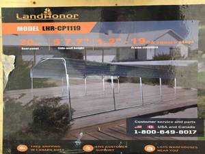 lot 5439 image: LandHonor 11x19ft Steel Carport Shelter