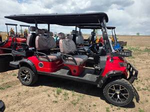 lot 5326 image: Captok Electric Off-Road Golf Cart 6-Person Model GC42S 60V with Batteries - Red Color (Fully Assembled)