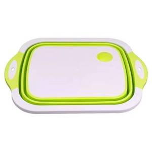 lot 88601 image: NEW Small Collapsible Cutting Board Multi-function Dish Tub Basket 8.5 QT GREEN