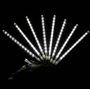 lot 88611 image: NEW Meteor Shower Led Lights 8 Tubes Waterproof. Total 10 ft WHITE
