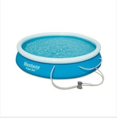lot 1172 image: Bestway - Fast Set Outdoor Swimming Pool Set  12 feet x 30 inches (Includes Pool & Filter Pump) - Retail $114