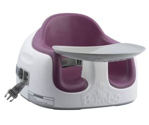 lot 1185 image: Bumbo 3 in 1 Baby Multi Seat Booster with Feeding Tray, 6 36 Months Old, Grape