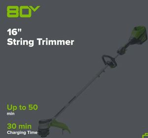 lot 1003 image: Greenworks Pro 80V Cordless String Trimmer - Retail $199