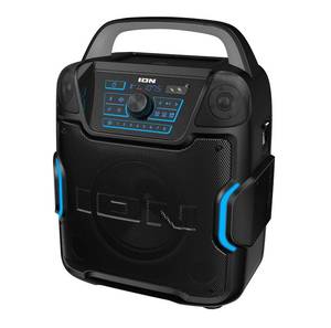 lot 1045 image: ION Sport 320-200 Watt Outdoor Bluetooth Party Speaker with Rechargeable Battery, FM Radio, Lights, USB Charging, App, Omni-Directional Sound - Retail $199