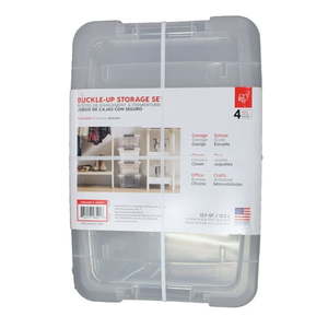 lot 1047 image: Iris Buckle-Up Storage Set 12.9 Quart 4 Pack - Retail $41