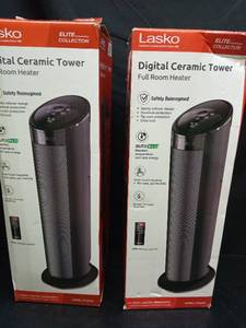 lot 1056 image: Lasko Digital Ceramic Tower Space Heater with Remote Control - Retail $60