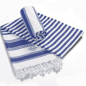 lot 1073 image: 2 Beach Towels Cotton Set of 2 Large 40x48 Inch - Soft Lightweight Quick-Drying Absorbent - Versatile for Beach Pool Spa Picnic Travel or Bath Use - Turkish Towels Blue - Retail $10