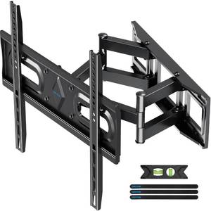 lot 1159 image: USX STAR UL Listed Full Motion TV Wall Mount Bracket for Most 32-70 inch TVs, Swivel Extend Tilting TV Mount, Max VESA 400x400mm, Holds up to 110 lbs & 16 Wood Studs with Hole Drilling Template - Retail $28