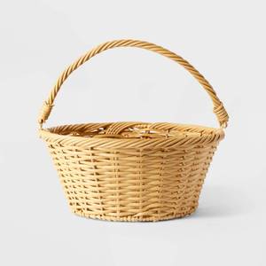 lot 1160 image: 12 Willow Plastic Wicker Easter Basket Natural - Spritz - Retail $10