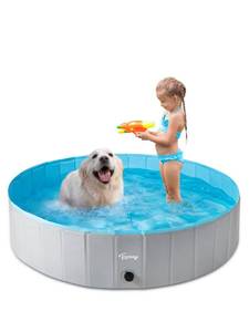 lot 1182 image: Toozey High Durability Dog Bath Tub - Foldable Hard Plastic Collapsible Dog Pool for Puppy to Large Dogs and Kids, 55.1 x 12 - Retail $1,465