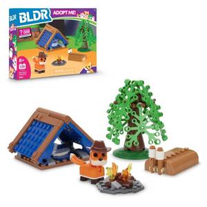 lot 1208 image: Adopt Me Fox with Campground Building Set - 139pc BLDR Educational Toy for Fine Motor Skills - Retail $23