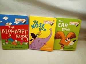 lot 1211 image: Dr. Seuss Bright and Early Board Books Set - The Ear Book and The Nose Book - Retail $18