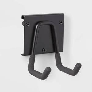 lot 1213 image: Multi-Purpose Short Garage Tool Hook - Brightroom Steel Utility Storage Rack, Black, 30lb Capacity, Powder-Coated Finish - Retail $8