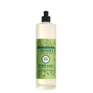 lot 1214 image: Mrs. Meyer s Clean Day Liquid Dish Soap  Iowa Pine Scent  16 Ounce Bottle - Retail $11