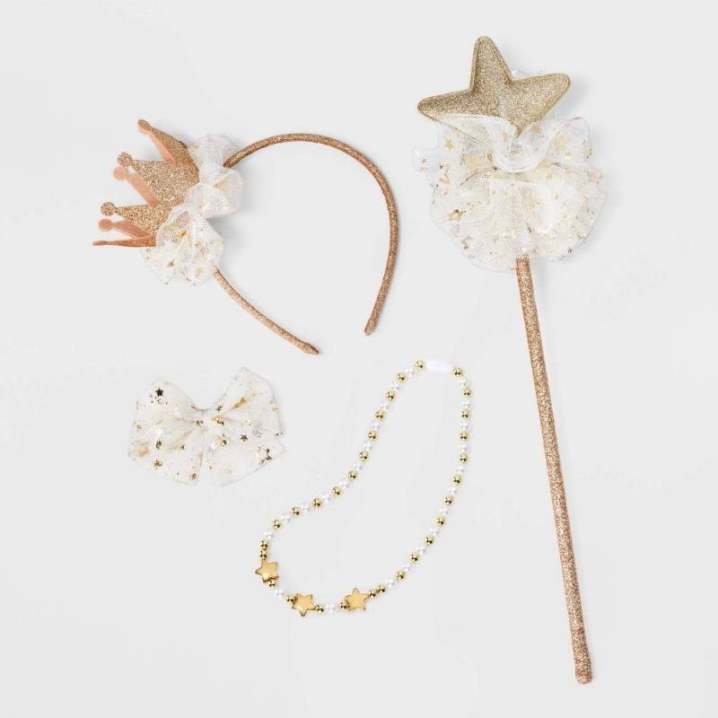 lot 2023 image: Toddler Crown & Wand Dress Up Set - Cat & Jack Solid Pattern, Travel Accessory Set, One Size - Retail $10