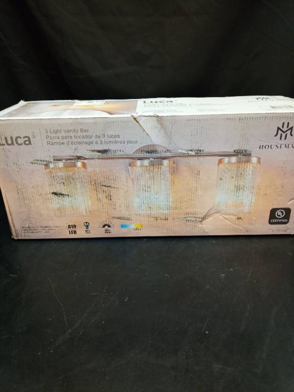 lot 2026 image: Luca 3 Light Vanity Bar LED Bathroom Fixture by Housemark  - Retail $45