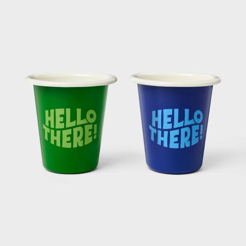 lot 2029 image: 2pk 12oz Enameled Cup Set - Tabitha Brown for Target - Retail $9