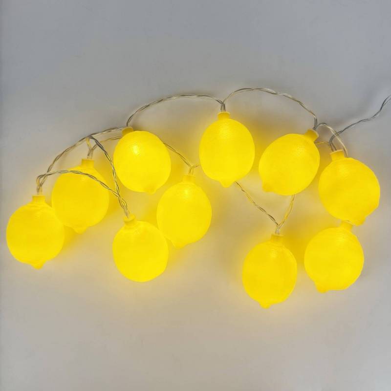 lot 2047 image: FUN DAY 10 LED Lemon String Lights - Retail $11