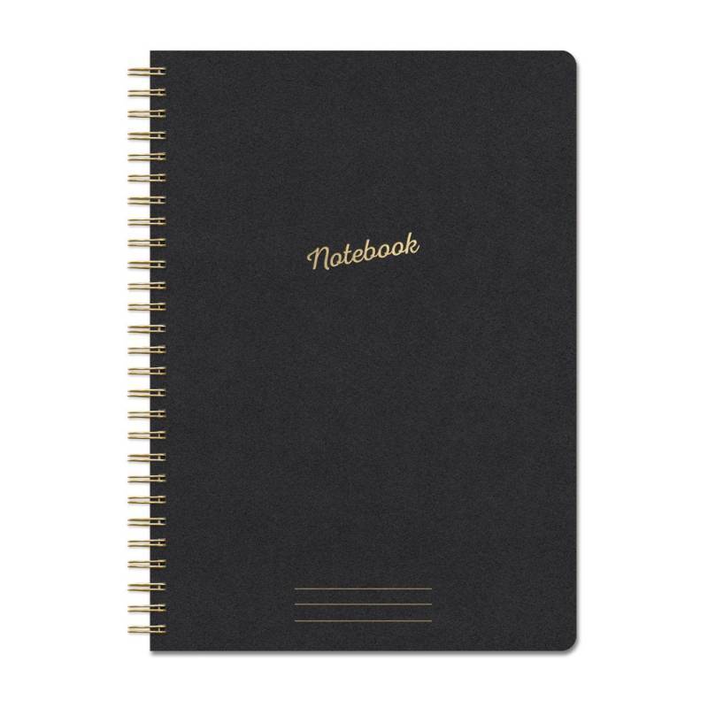 lot 2052 image: Lined Journal Twin Wire Textured Black - DesignWorks Ink Ruled Paper, Perforated Pages, Soft Cover, 192 Pages, Teen & Adult - Retail $10