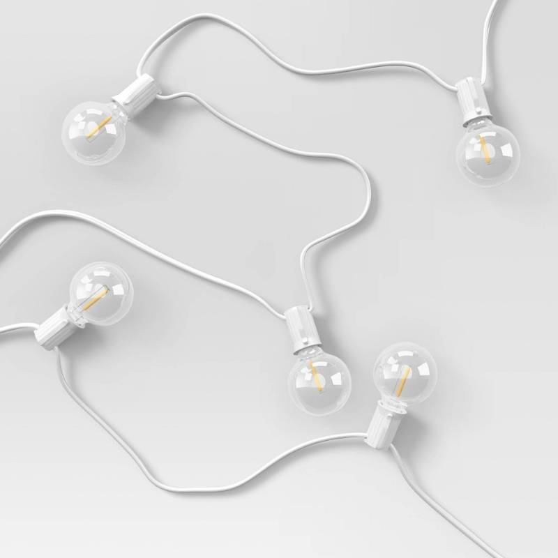 lot 2005 image: 20ct LED Indoor Outdoor Globe String Lights Clear Bulbs with White Wire - Room Essentials�� - Retail $15